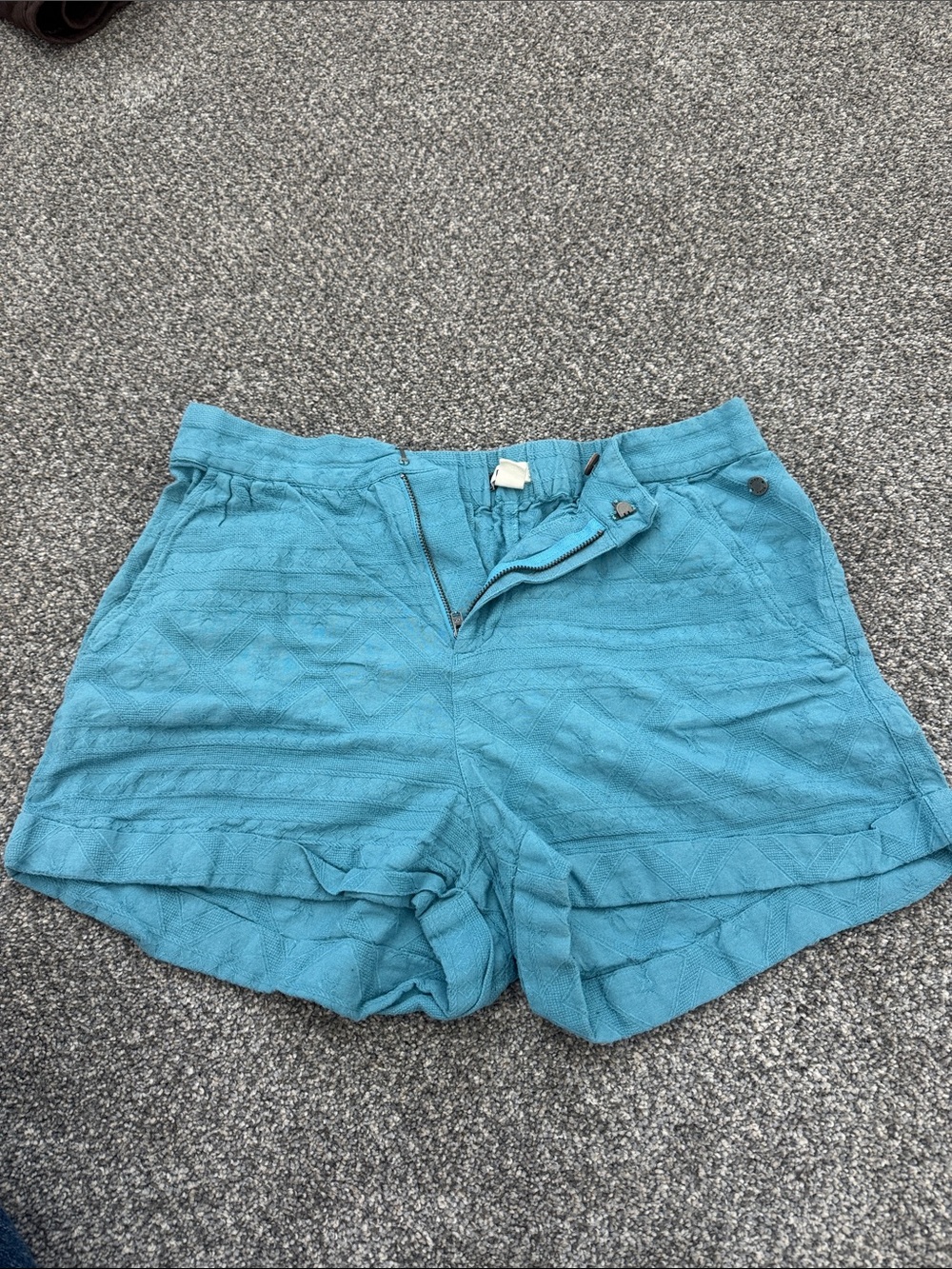 Roxy Teal Textured Summer Bermuda Shorts